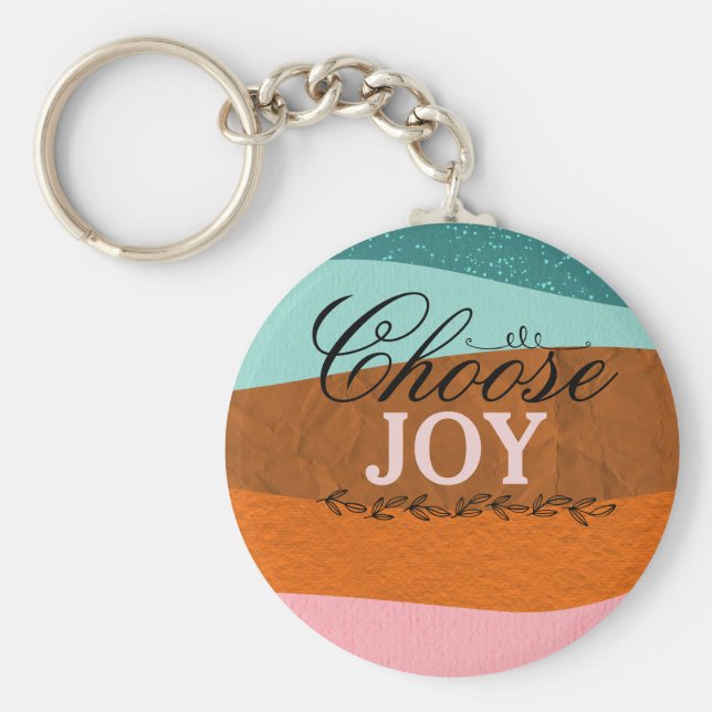 Boho farbenfroh inspirierende, positive Zitatkeych Schlüsselanhänger (Vorne)