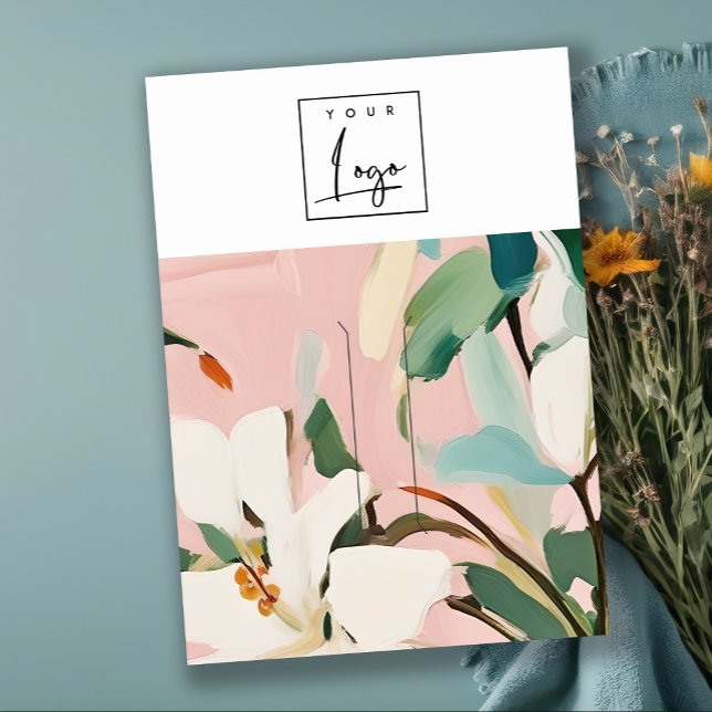 Boho farbenfroh rosa, Aquamarin gestrichen, geblüm Visitenkarte (Von Creator hochgeladen)