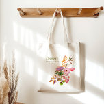 Boho farbenfrohe Aquarellblütendusche Baby Custom Tragetasche<br><div class="desc">Niedliche Lila Boho Wasserfarbe Blumenspülung Maßgeschneiderte Totbeutel</div>