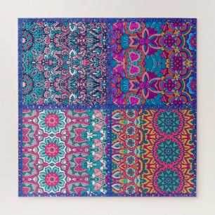 Boho farbenfrohe Blockierung Quiltmuster