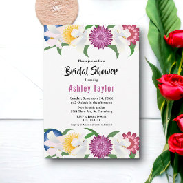 Boho farbenfrohe Blume Modernes Brautparty Einladung