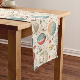 Boho farbenfrohe Ostereier und Wildblumen Mittelgroßer Tischläufer