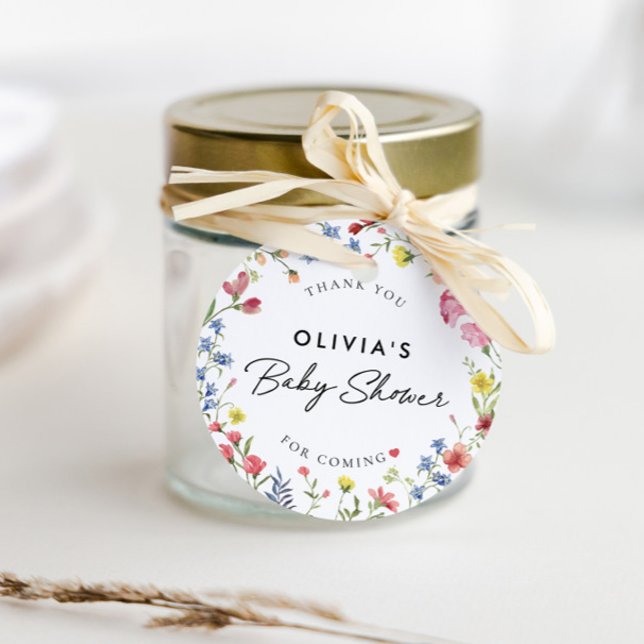 Boho farbenfrohe Wildblume Märchenhaus Kinderdusch Geschenkanhänger (Von Creator hochgeladen)