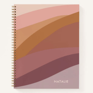 Boho farbenfroher Abstrakter Retro-Name Notizbuch