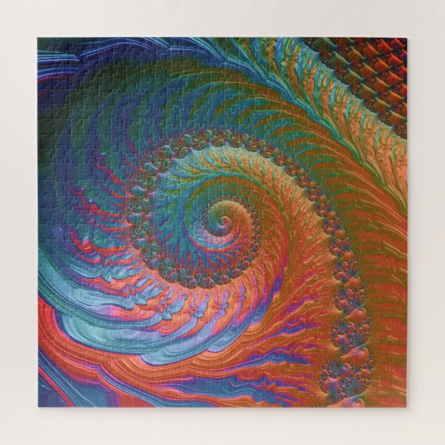 Boho-farbiger Gradienten-Spiral-Fraktal-Abstrakte  (Vertikal)