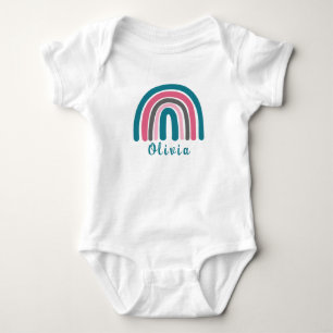 Boho farbiger Regenbogen mit Personalisiertem Name Baby Strampler