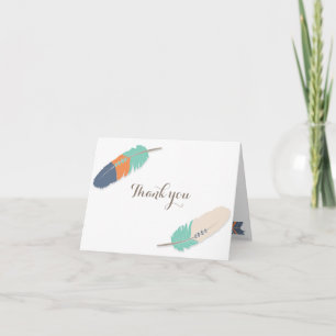 Boho Feather Baby Shower Danke Navy Orange