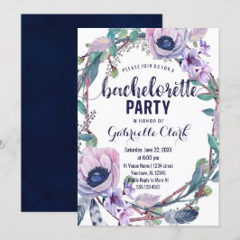 Boho Feather Bachelorette Party Invitation