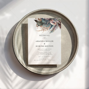 Boho Feather Floral Faire-part de mariage