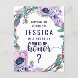 Boho Feather & Floral werden Sie meine Trauzeugin Einladung