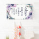Boho Feather & Floral Wreath Wedding Willkommen Banner (Insitu)
