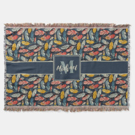 Boho Feathered Whimsy Woven Blanket Decke
