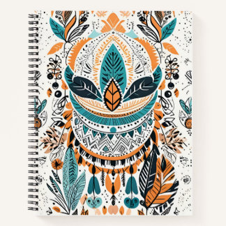 Boho Feathers Book Cover Design - Stilvoll & künst Notizbuch