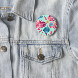 Boho Feathers Pattern Button