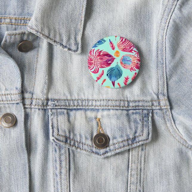 Boho Feathers Pattern Button (Beispiel)