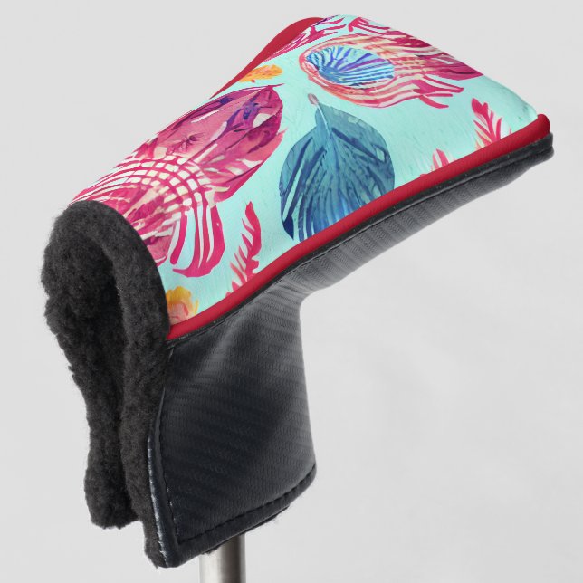 Boho Feathers Pattern Golf Headcover (3/4 Vorderseite)