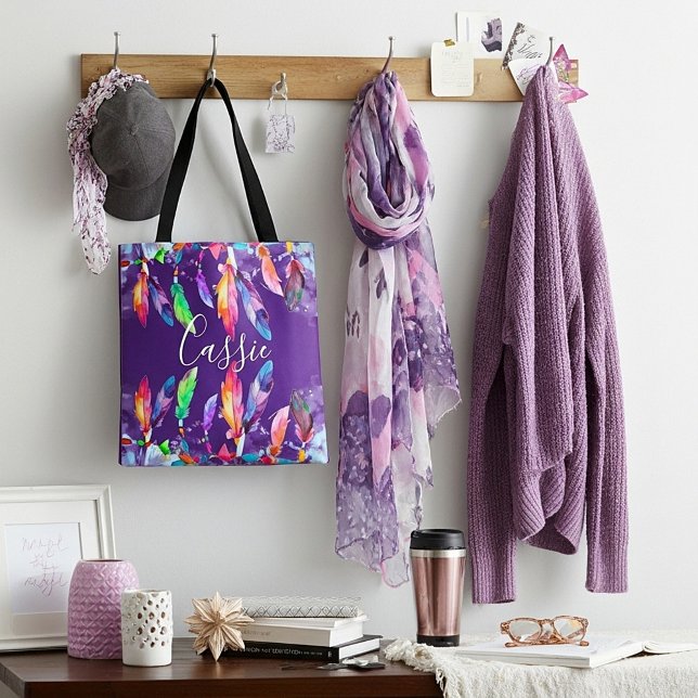 Boho feathers personalisierte Tasche (Von Creator hochgeladen)