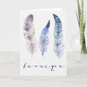 Boho Feathers - Soyez unique Carte d'amitié
