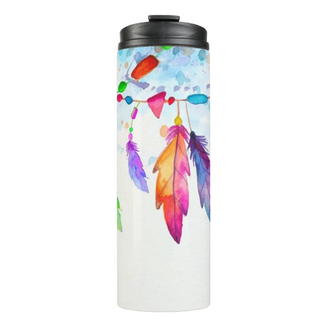 Boho Feathers Thermosbecher (Vorderseite)