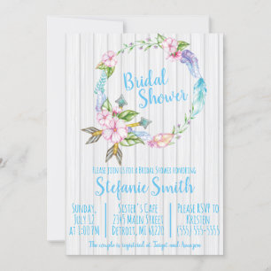 Boho Feathers Wreath Bridal Dusche Einladung