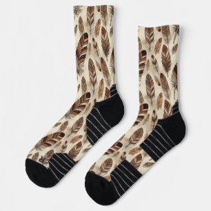 Boho-Feder-Muster Socken