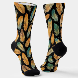 Boho-Feder-Muster Socken