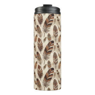 Boho-Feder-Muster Thermosbecher
