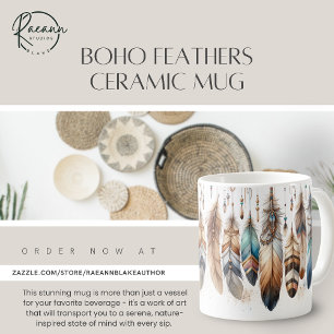 Boho-Federn Keramikbecher Kaffeetasse