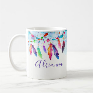 Boho-Federn personalisiert Kaffeetasse