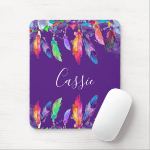 Boho Federn personalisiert Mousepad