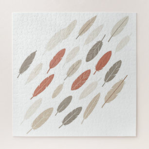 Boho-Federn Rost-Taupe-Diagonalmuster