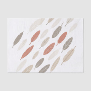 Boho-Federn Rost-Taupe-Diagonalmuster Seidenpapier