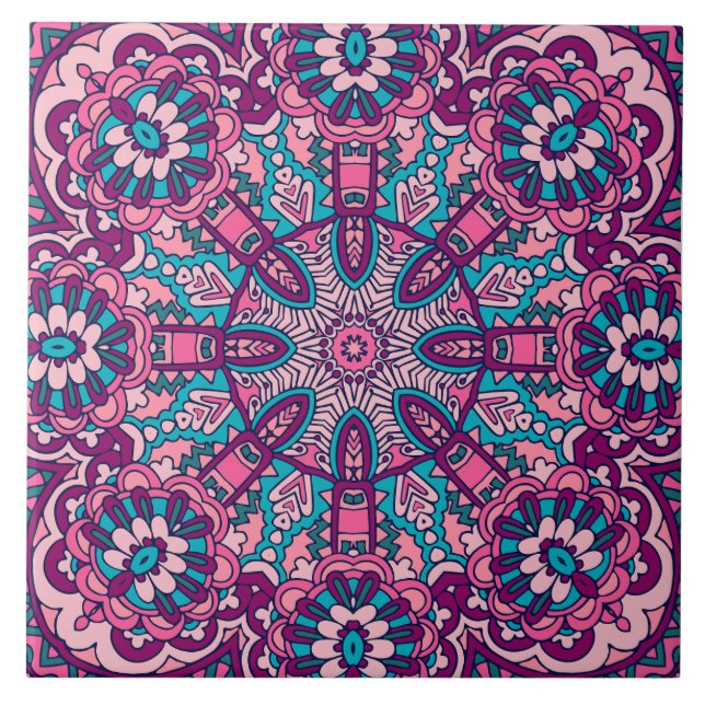 Boho Festive Mandala Fliese (Vorderseite)