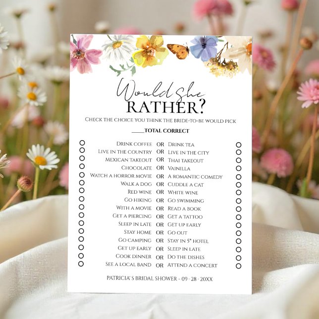 Boho Fête des mariées Voudrait-Elle Plaire Carte J (Créateur téléchargé)