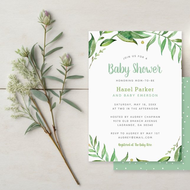 Boho Feuilles Baby shower Invitation (Créateur téléchargé)
