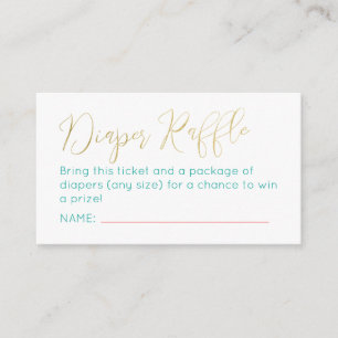 Boho Fiesta Diaper Raffle Ticket Enclosure Card Begleitkarte