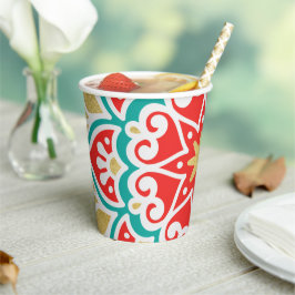Boho Fiesta Geometric Pappbecher