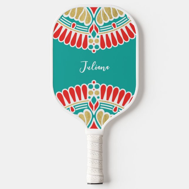 Boho Fiesta Medalion Custom Pickleball Paddle (Vorderseite)