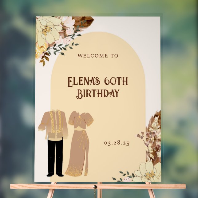 Boho Filipiniana Anniversaire de bienvenue (Neutre)