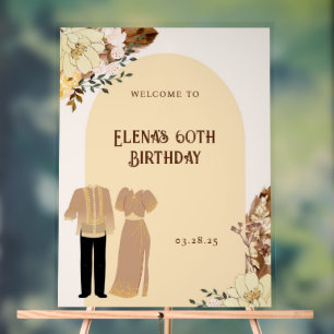 Boho Filipiniana Birthday Welcome Party Banner Acrylschild