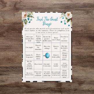 Boho Find the Guest Brautparty-Bingo Spiel Einladung