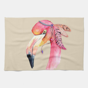 Boho Fiona Flamant rose serviette de cuisine
