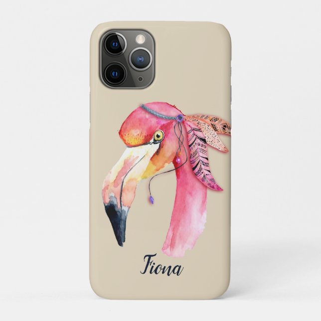 Boho Fiona Flamingo Personalisiert Case-Mate iPhone Hülle (Rückseite)