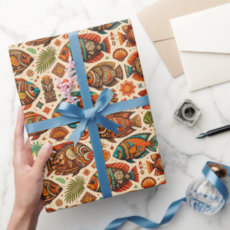 Boho-Fisch-Design-Geschenkpapier Geschenkpapier