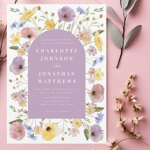 Boho Fleur sauvage Arch Spring Mariage Invitation