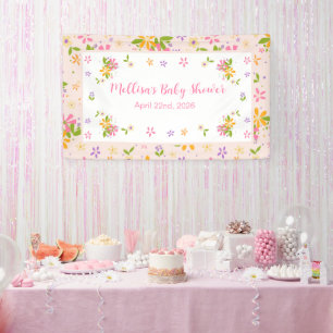 Boho Fleur sauvage Baby Girl Douche bannière