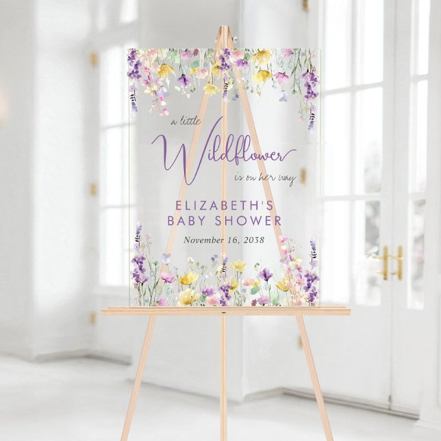 Boho Fleur sauvage Baby shower aquarelle Bienvenue (Créateur téléchargé)