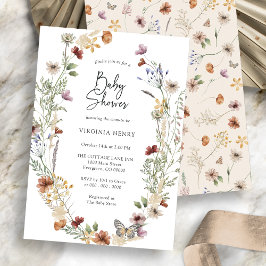 Boho Fleur sauvage Baby shower Invitation