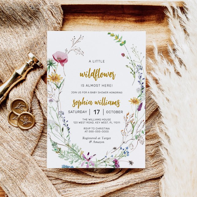 Boho Fleur sauvage Baby shower Invitation (Créateur téléchargé)
