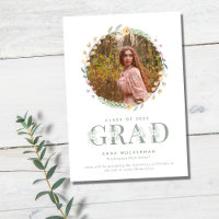 Boho Fleur sauvage Digital Graduation Faire-part